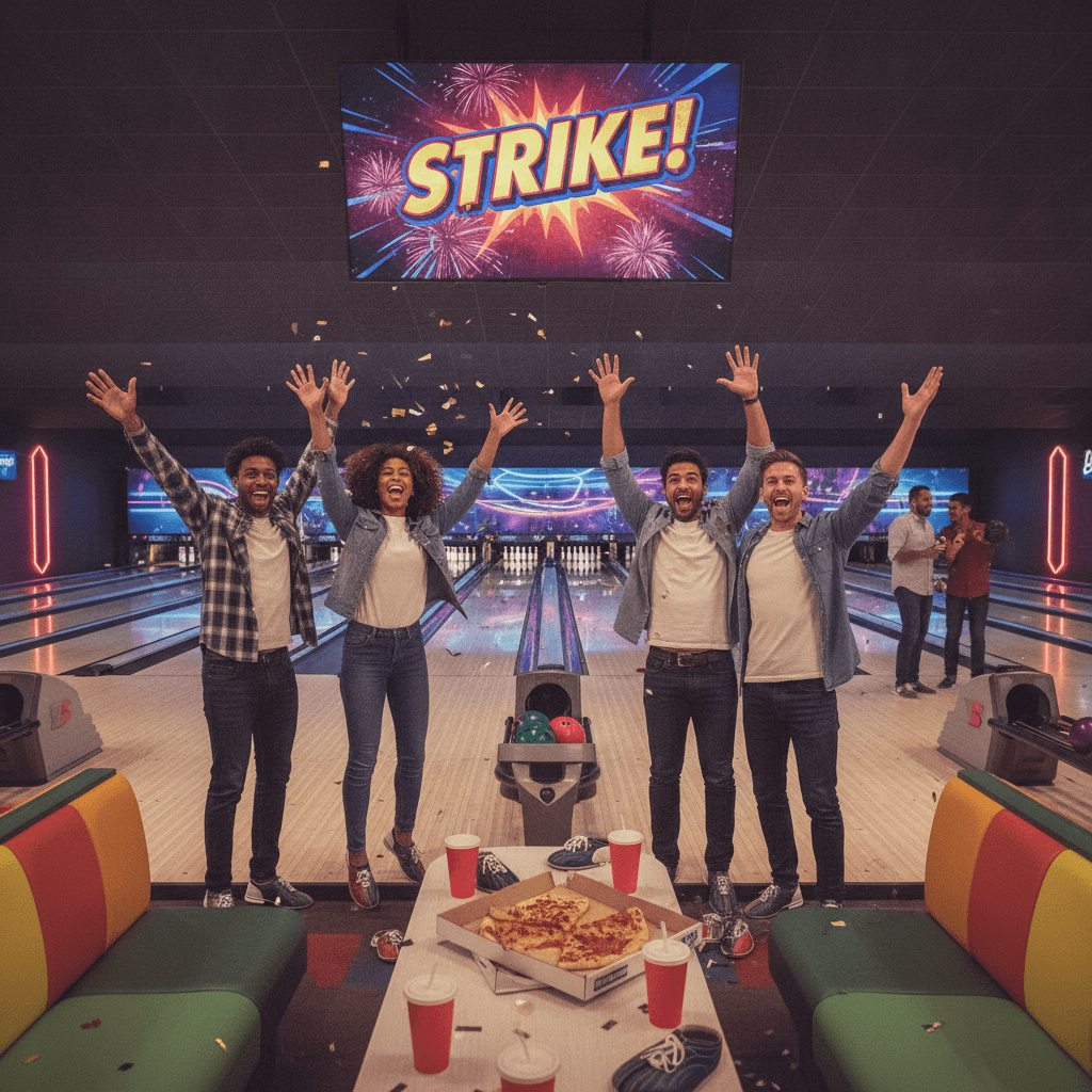 Amigos en Chicken Bowling